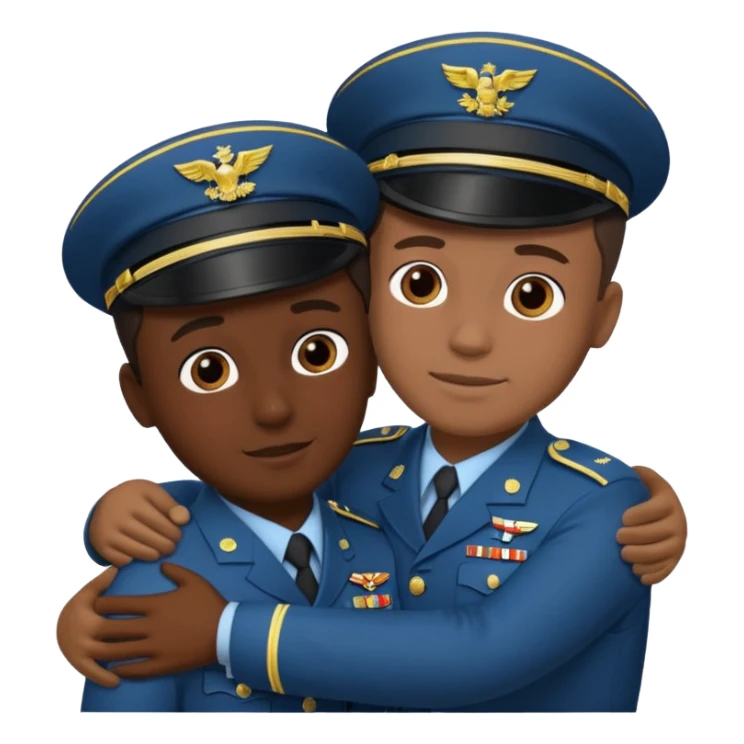 dos soldados dando es un abrazo de solidaridad de fraternidad sticker