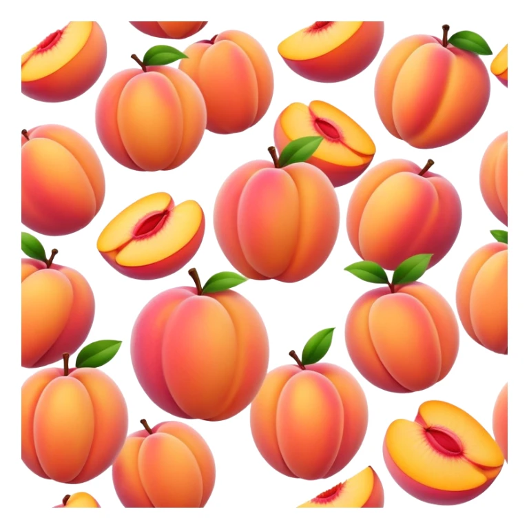 peach fruit with exaggerated curves, playful and juicy sticker