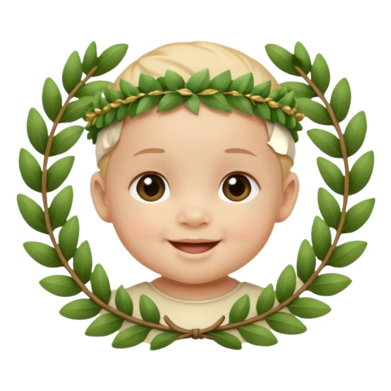 baby wearing laurel wreaths sticker