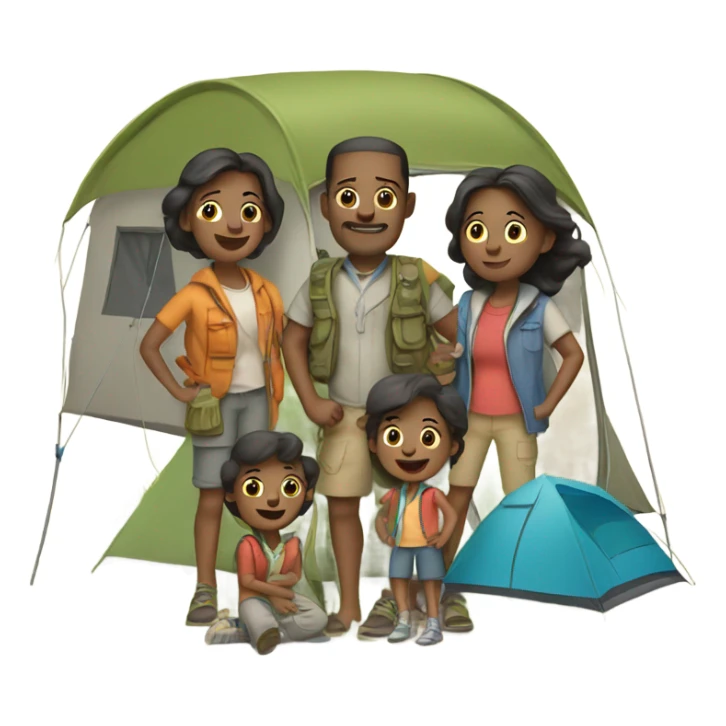 Family of 8 camping sticker