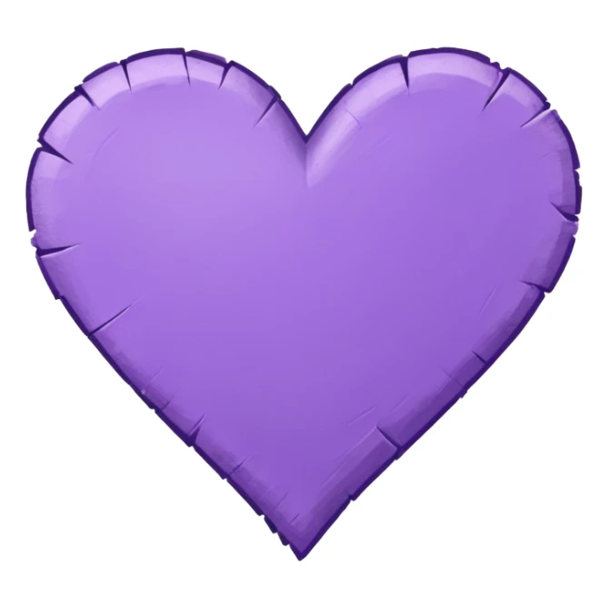 Hand-drawn paper with a purple heart outline sticker