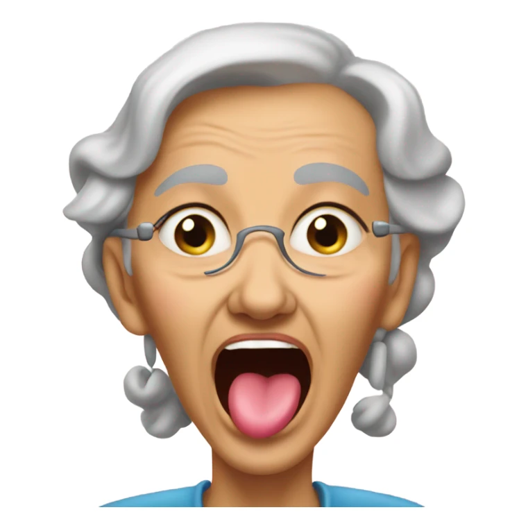 grandma with her tongue out sticker