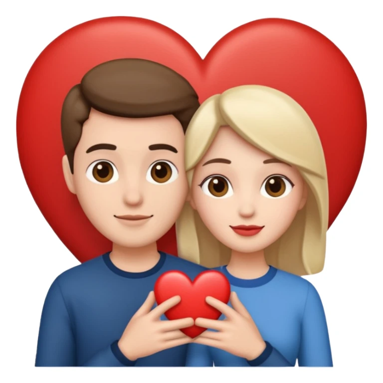 An in love couple with a heart above them, enjoy style sticker