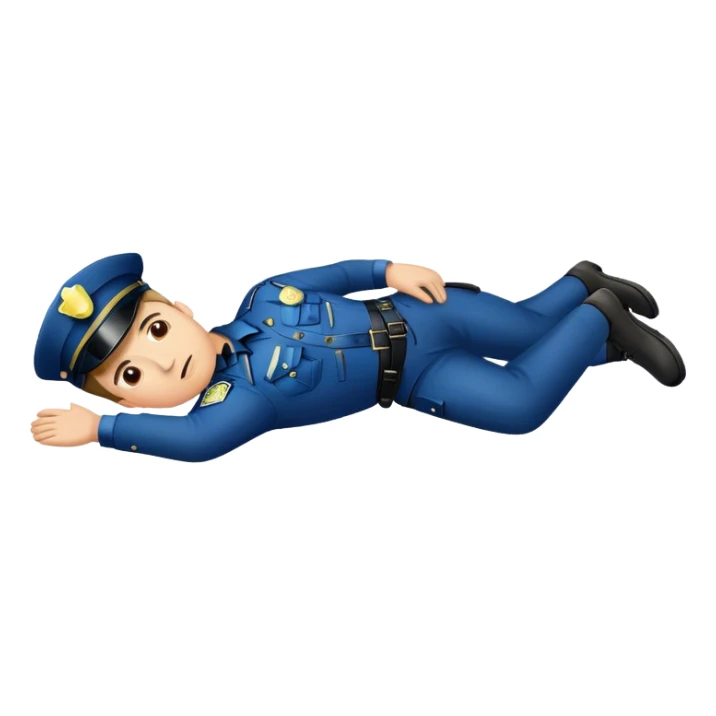 one police officer laying dead on the ground sticker