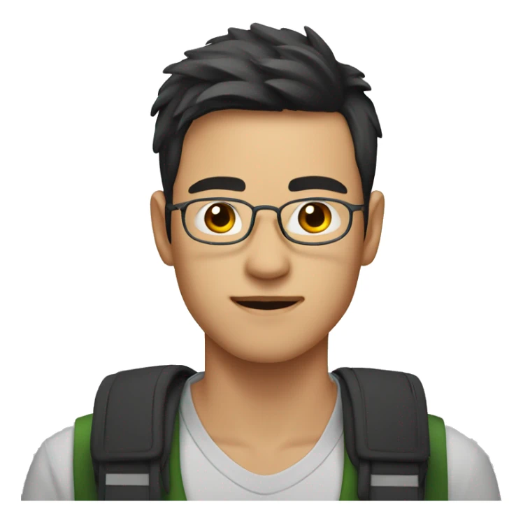 a male student in his 20s in Asia without glasses
 sticker