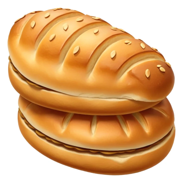 single golden brown soft textured Kartoffelbrötchen sticker