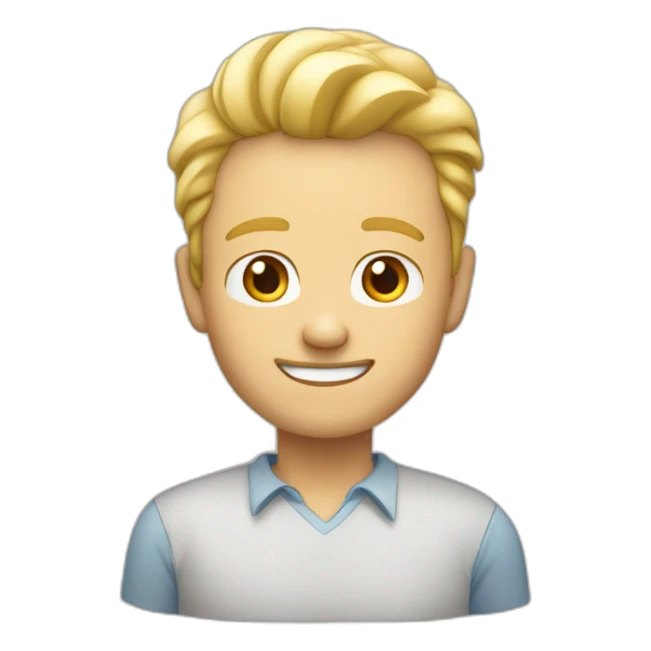 a man 55 years old blond little hair smiling slim sticker