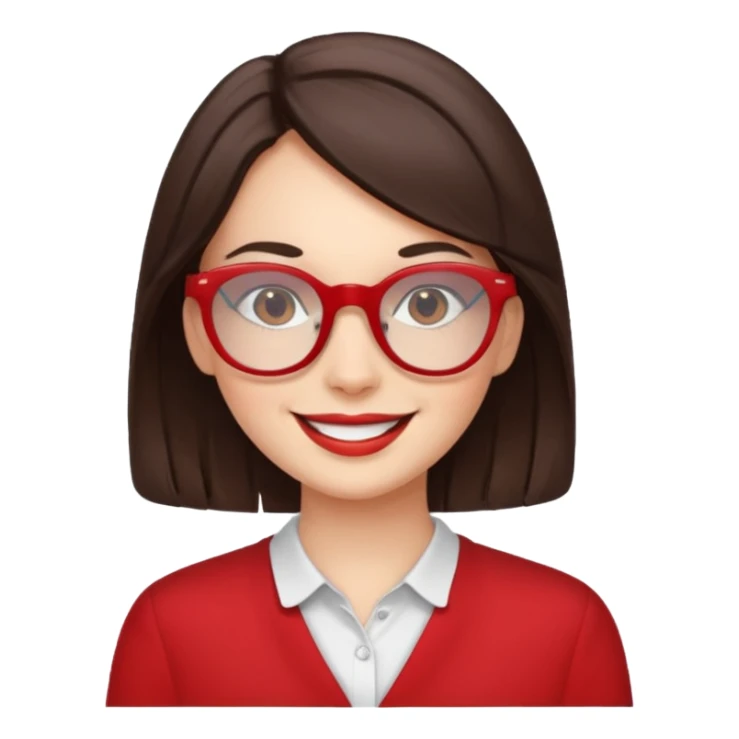 Brunette in red  glassespianista sticker