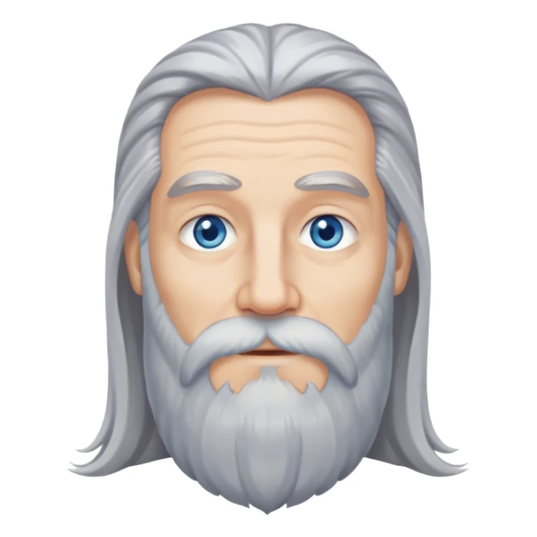 Long gray hair and really long beard with blue eyes sticker