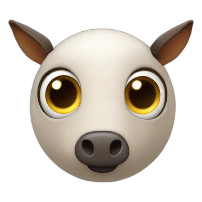 3d sphere with a cartoon Mule skin texture with big childish eyes sticker