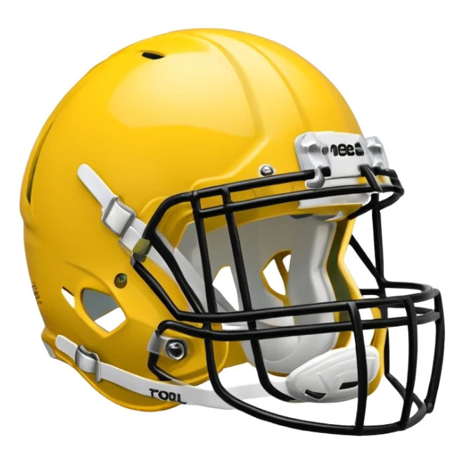 College football player helmet in yellow color sticker