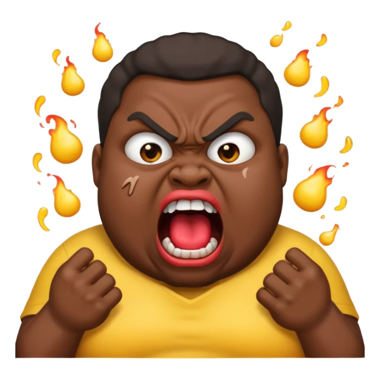 gum tsion emoji very not nice rude shouting ragebaiter fat ugly fat  black sticker