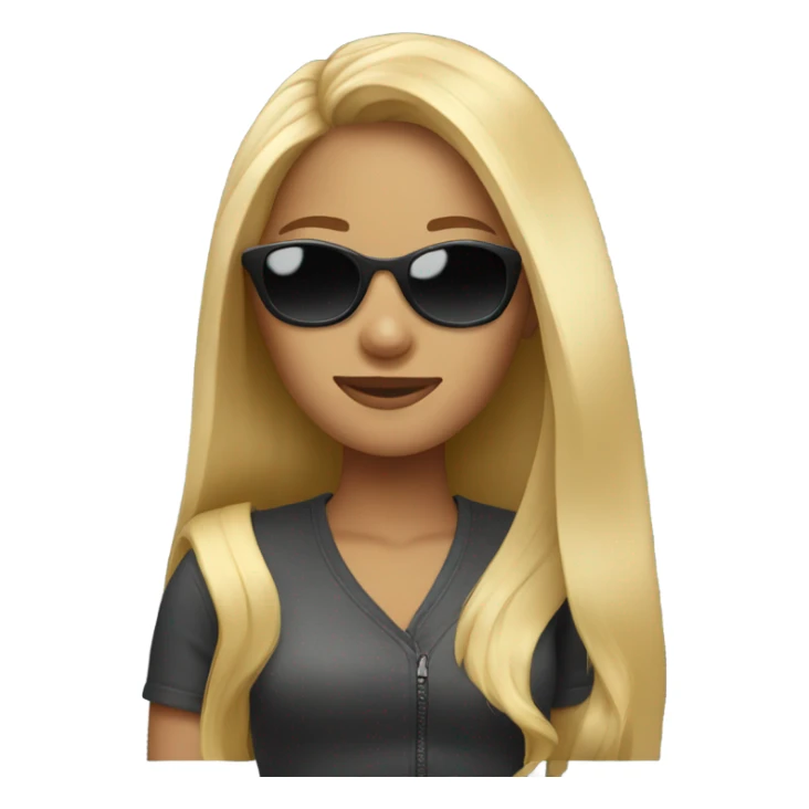 long blonde haired girl with sunglasses sticker