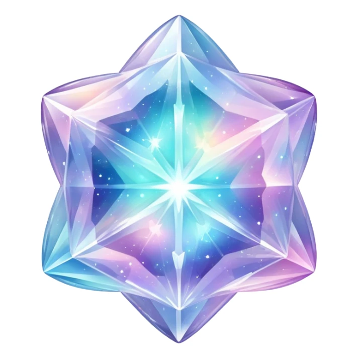Sparkly glossy Pastel whitish iridescent glass nebula glass crystal sticker