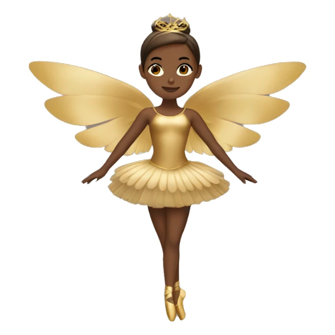  brown ballerina with gold wings sticker