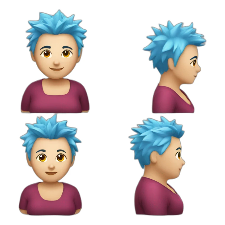 Older fat lesbian Chilean very short spiky bright blue hair sticker