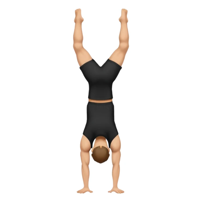 black shorts and t shirt white man one hand handstand sticker