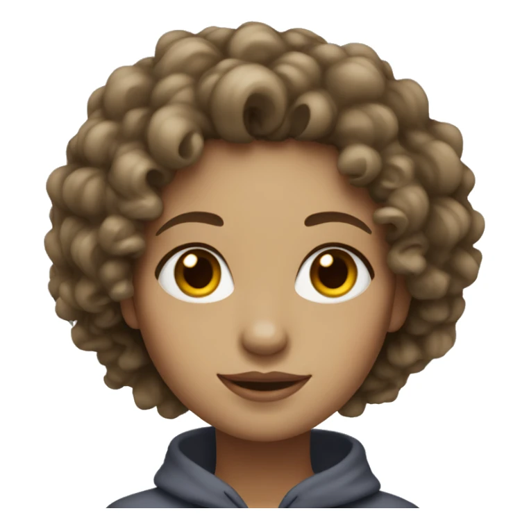 Avatar woman, white skin, curly hair} sticker
