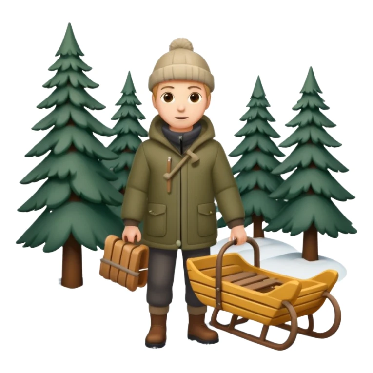 Eland voor slede in dennenbos  sticker