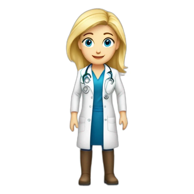 femme blond docteur queue de cheval yeux bleus sticker