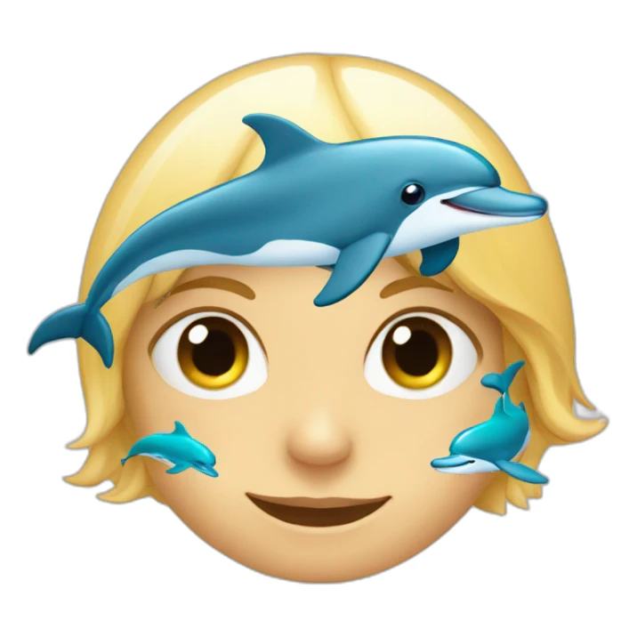 a face with dolphins in its eyes sticker