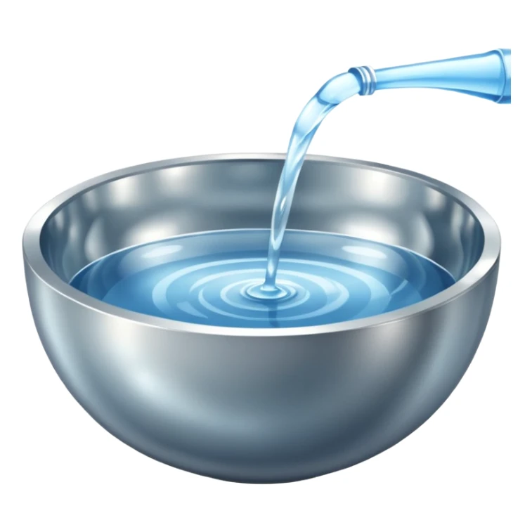 metallic bowl of water sticker