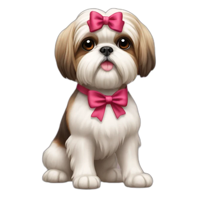 Dog Shih Tzu with a bow on his head full-body sticker