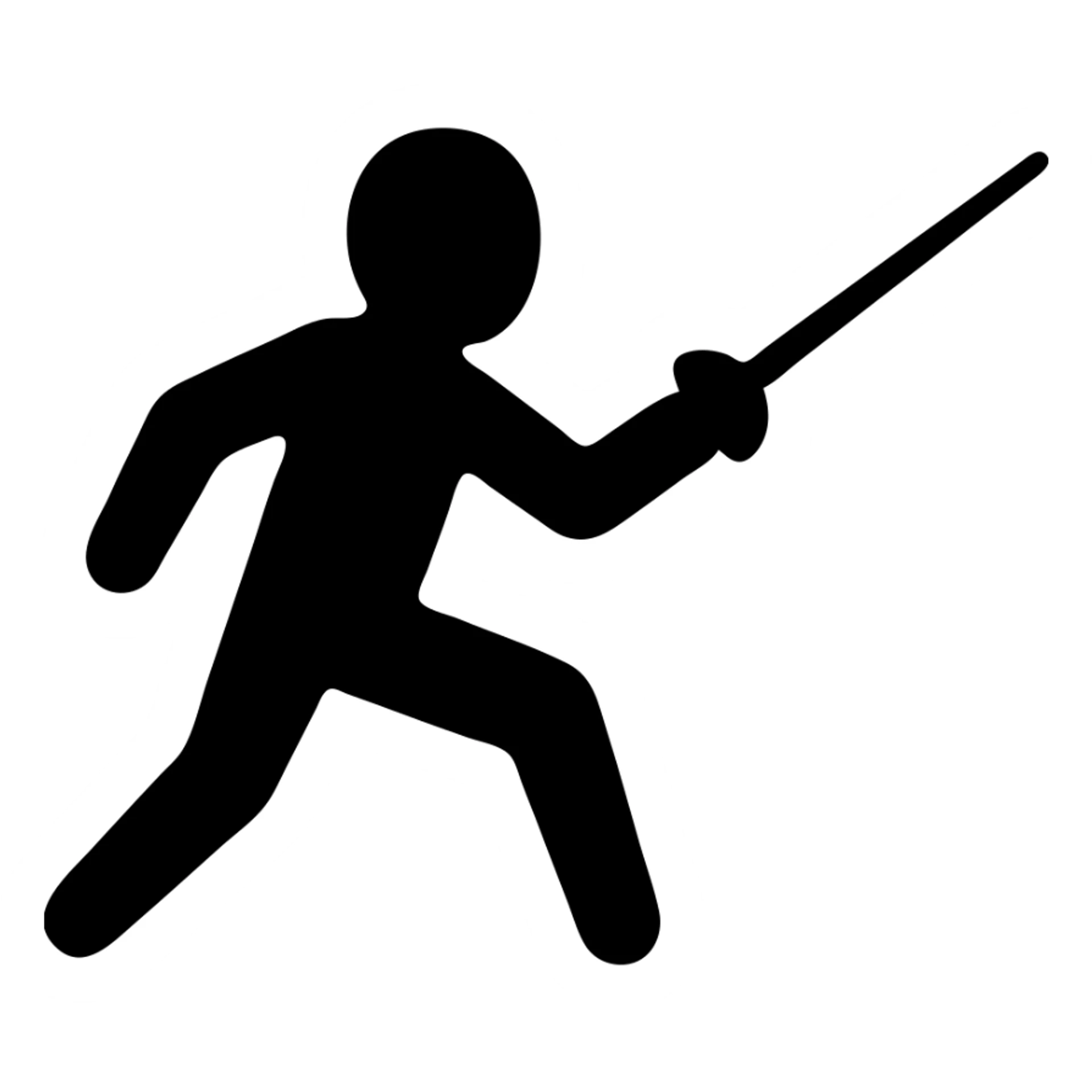duelist with sword in fencing position sticker
