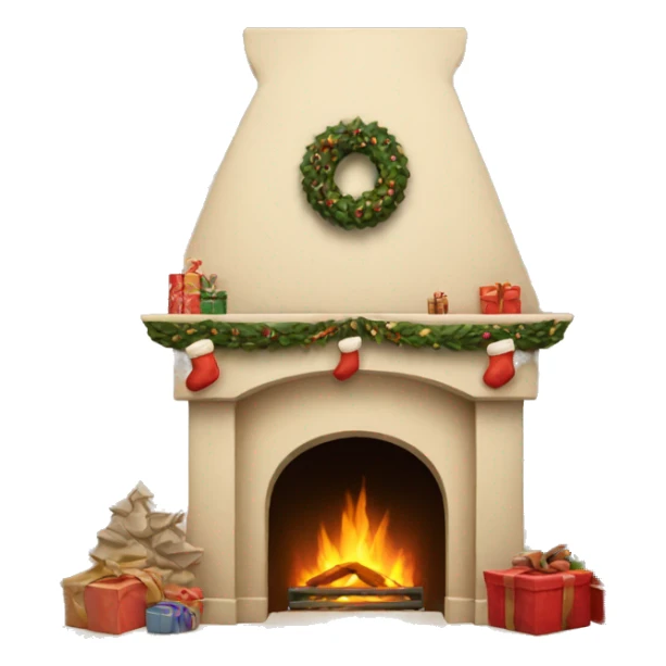 Christmas asthetic beige fireplace sticker