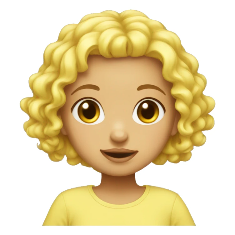 cute head emojis girl baby yellow sticker