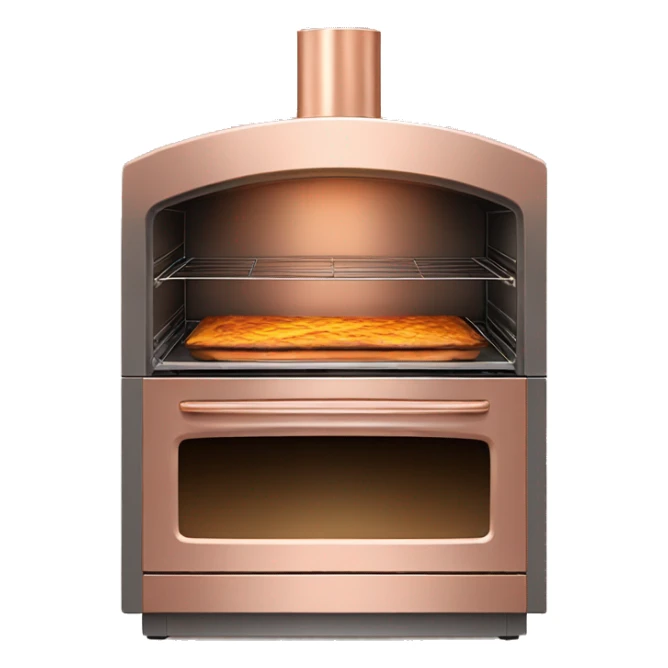 Realistic side view of rose gold oven. sticker
