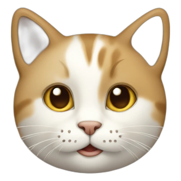 A cat with the upper half of its face beige and the lower half white. sticker