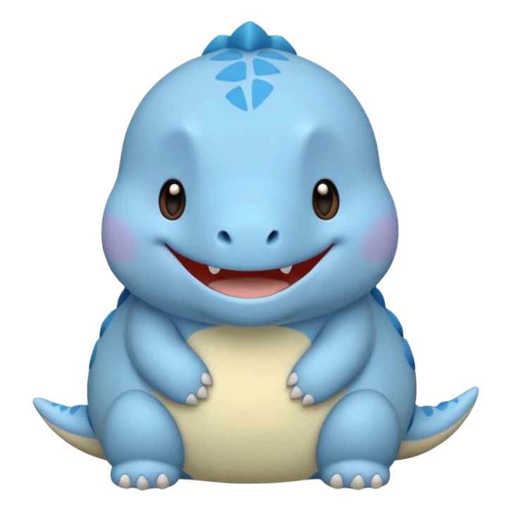 baby blue dinosaur cartoon squishmallow smile no teeth sticker