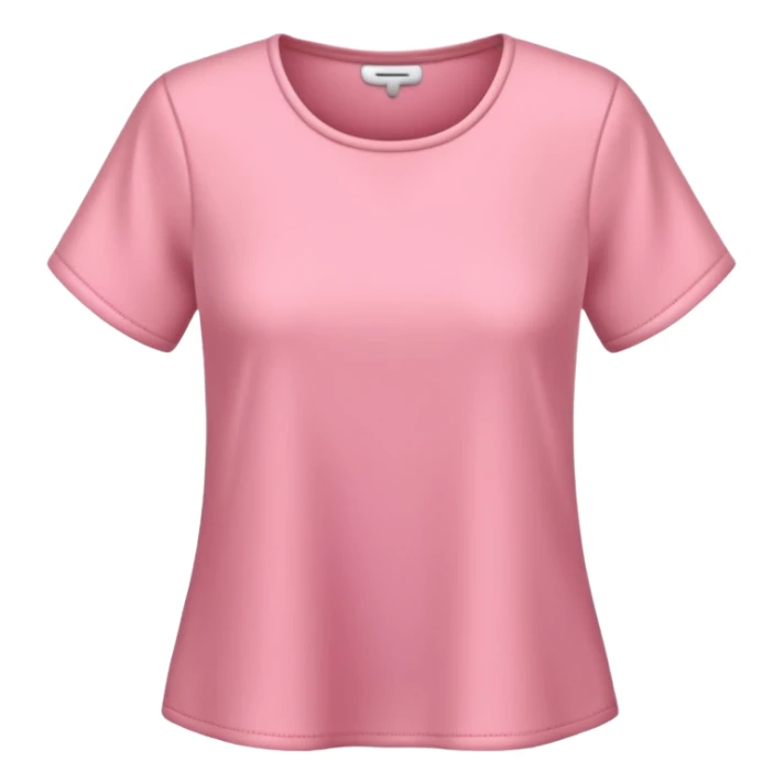 Rose-pink  top with short sleeves, soft fabric, gentle lighting, isolated on plain background. Complete plain, no textures. sticker