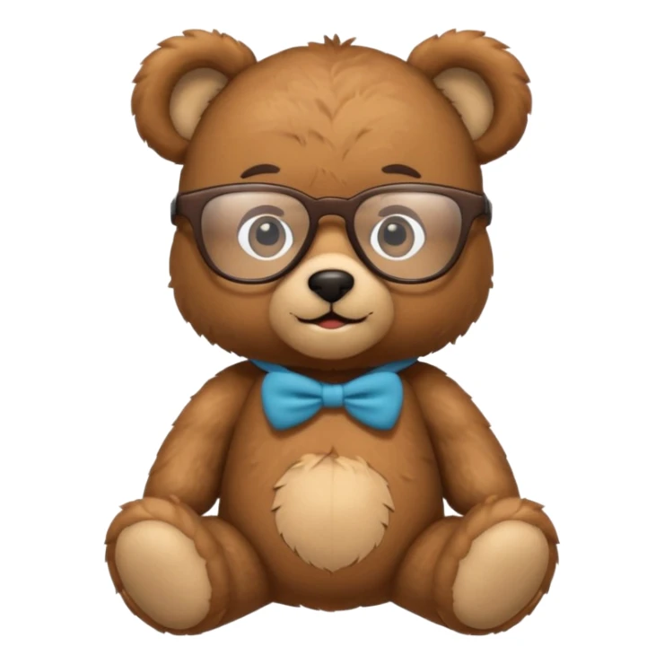 Cute teddy bear with nerdy and smart glasses sticker
