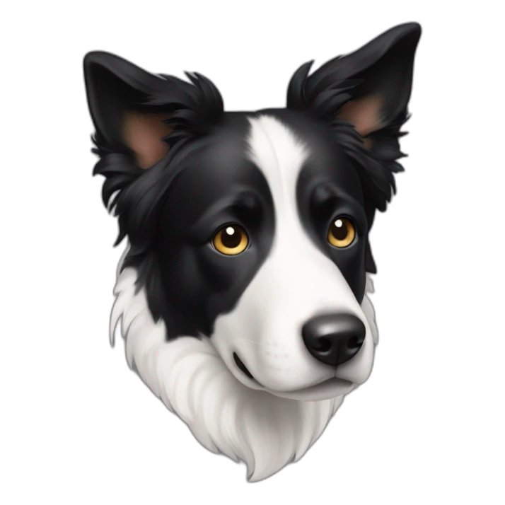 dog, short-hair, black-hair, white-chest, white-stripe-down-snout, black-face, black-head, border-collie, mcnab sticker