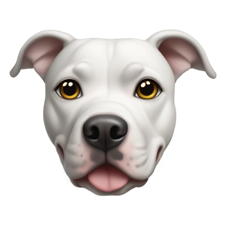 White pit bull, gray eyes, dark ears sticker
