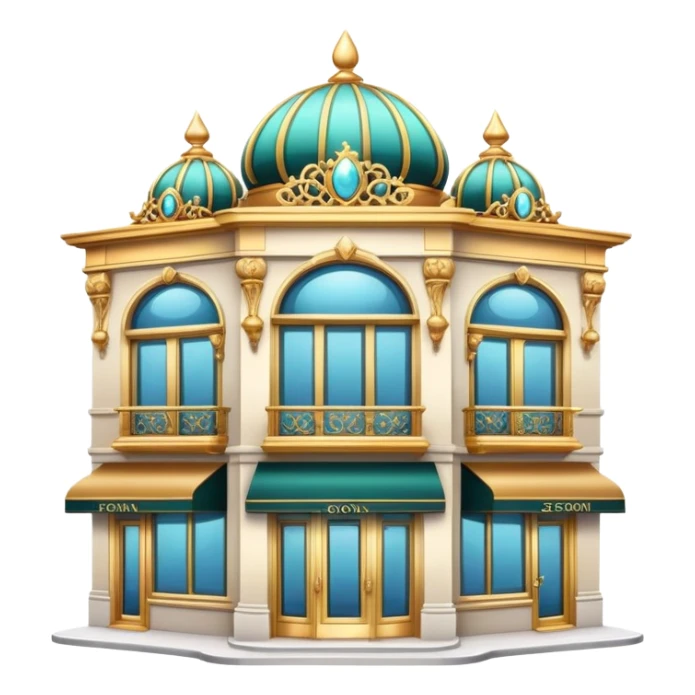 Elegant jewelry store building with display windows sticker