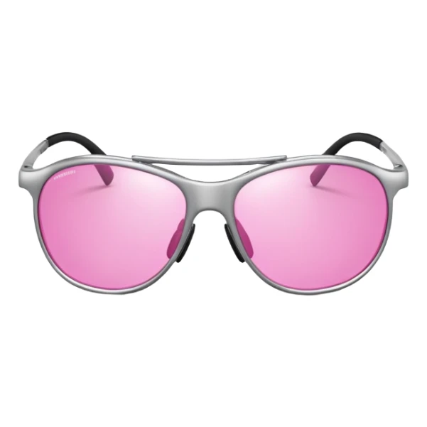 titanium frame safety glasses with splash-resistant pink lenses, premium protection sticker