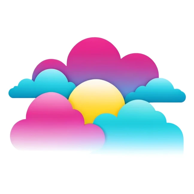  Magenta-Cyan-Yellow-gradient Aesthetic Scenery Deco sticker