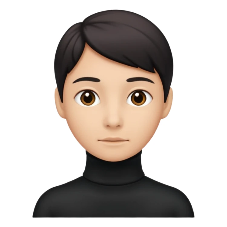 generate an ios genmoji of a black turtleneck sticker