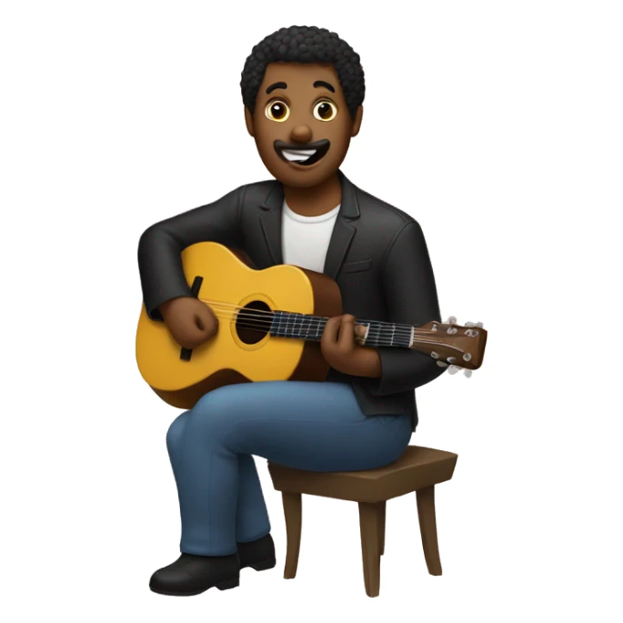 boh playing guitar sticker