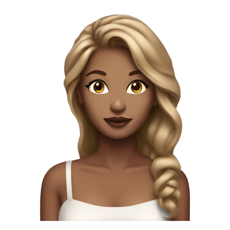 Glamorous gorgeous girl with light brown hair makeup  sticker