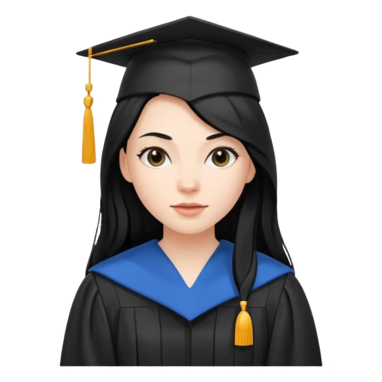 white woman graduate with long black hair sticker