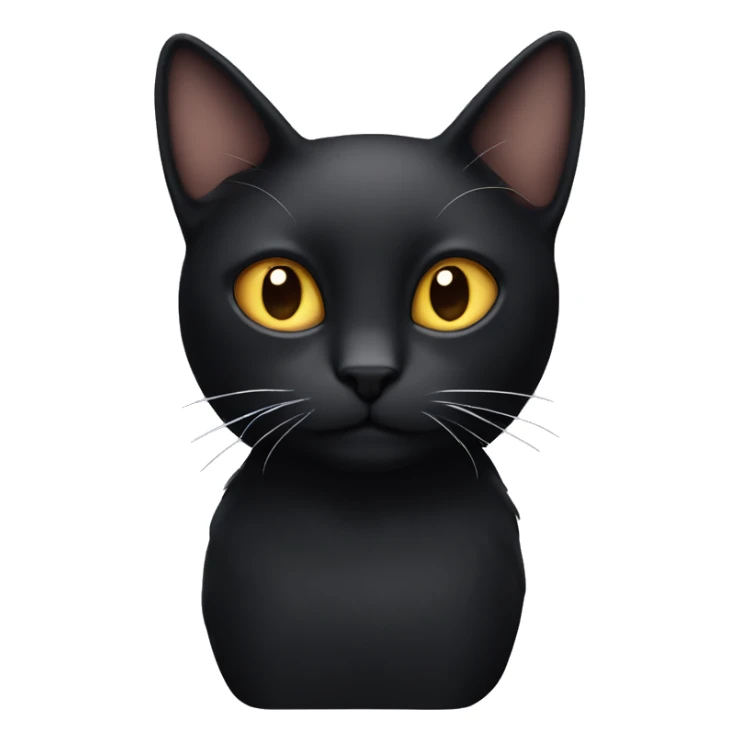 black cat with straight white horns  sticker