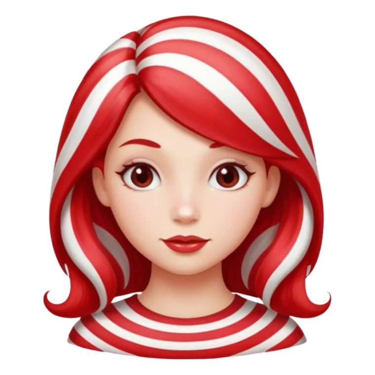 girl with hair looking like peppermint sticker