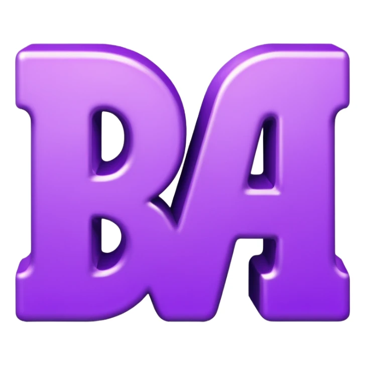 3D text that spells "you" in a shiny purple fancy font  sticker