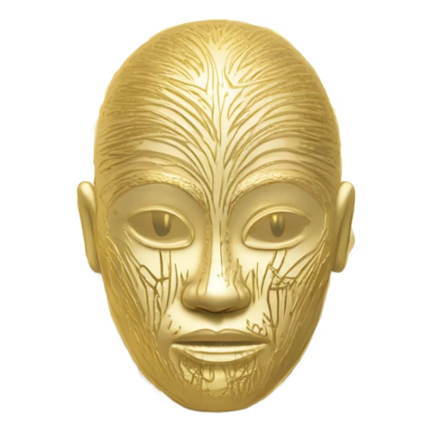 Psychology icon metallic gold and silver ombré with thin lines sticker