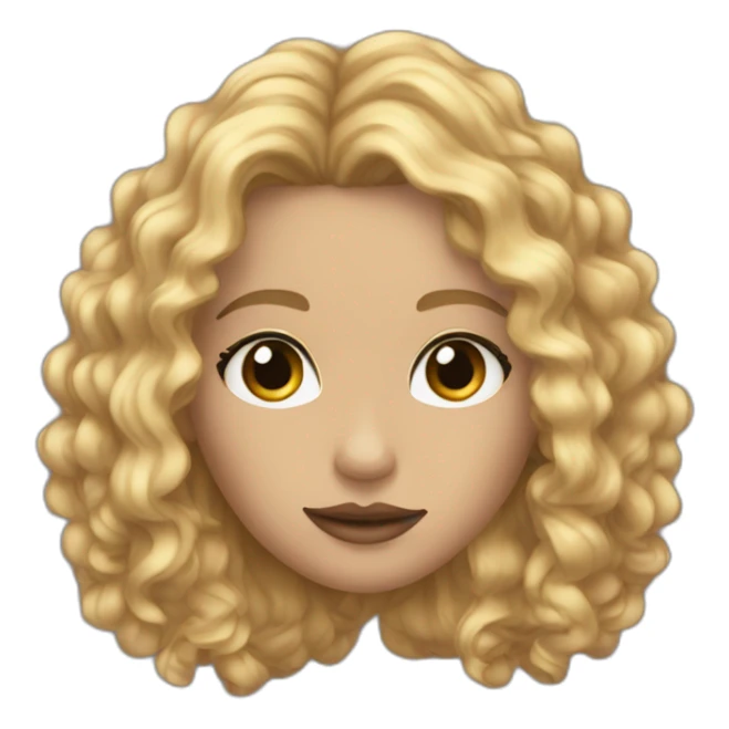 Sallow skin long curly  blonde hair brown small eyes big lips sticker