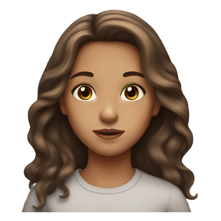 Girl with long brown hair and hazel eyes sticker